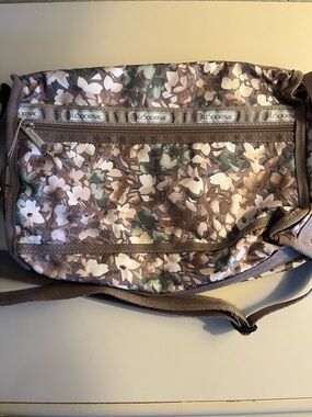 LeSportsac Floral Crossbody Bag in Taupe, Green and Cream